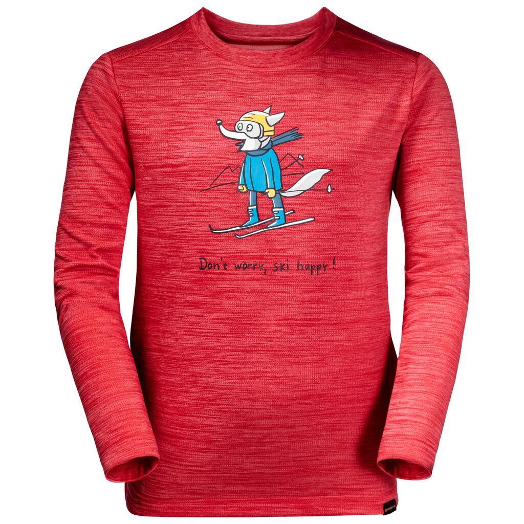 Jack Wolfskin SKIING WOLF LONGSLEEVE Haut Enfant Rouge - OHUKDLY-14